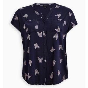 Torrid SLUB BUTTON-FRONT DOLMAN TOP